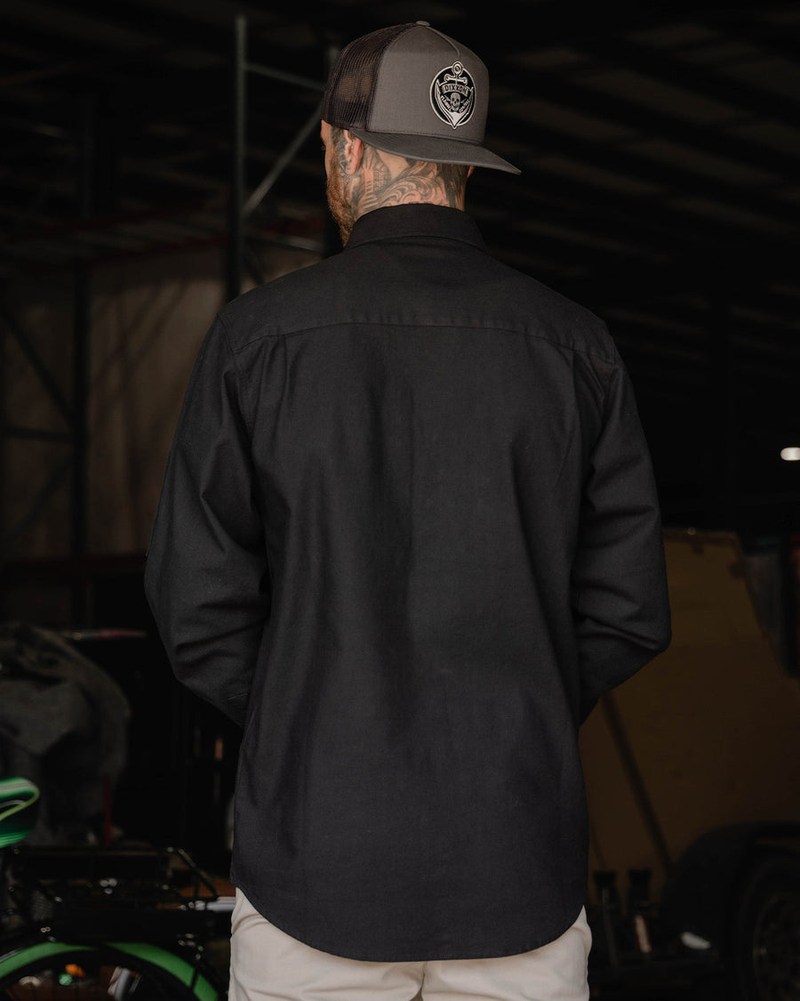 DIXXON - WORK SHIRT LONG SLEEVE BLACK - MENS